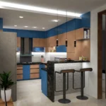 Modern residential elevation featuring clean lines, stone cladding and balcony details, premium exterior design by Amartya Architects