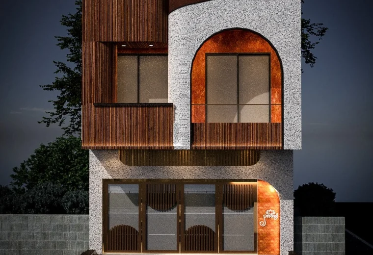 Burari residence modern house elevation designed by residential architects in delhi featuring contemporary façade by Amartya Architects