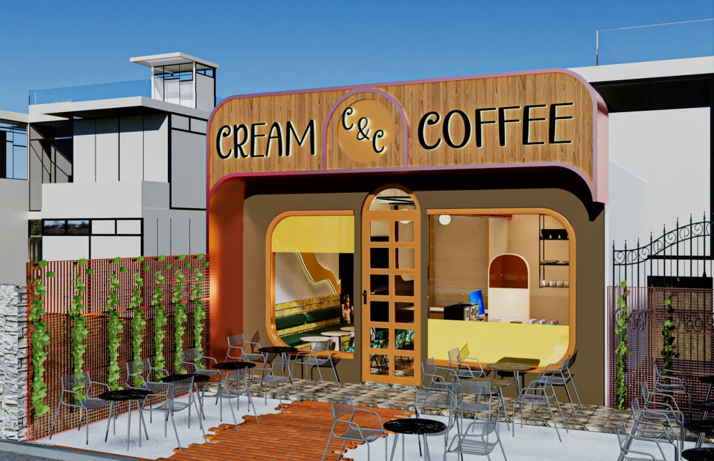 Cream Coffee commercial architecture project by commercial architecture firms
