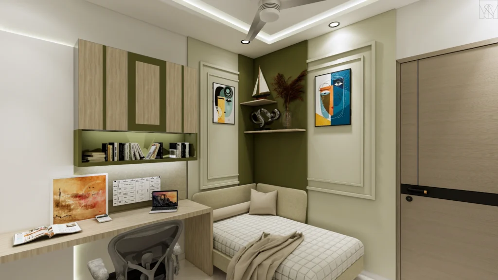 Modern kids room interior design by professional interior designer near me in Delhi with space saving furniture