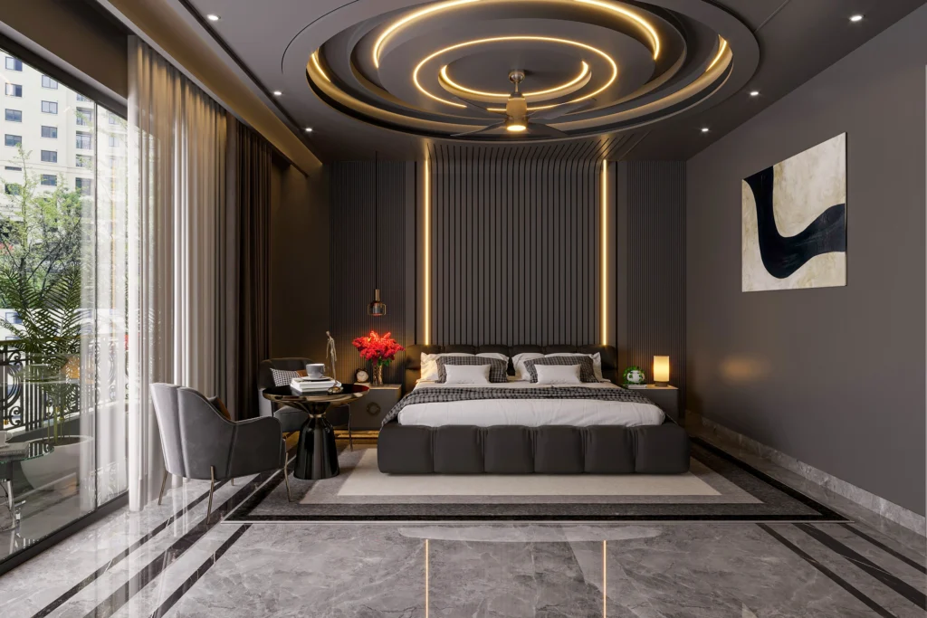 High end luxury bedroom interior design by Amartya Architects, high end residential architects