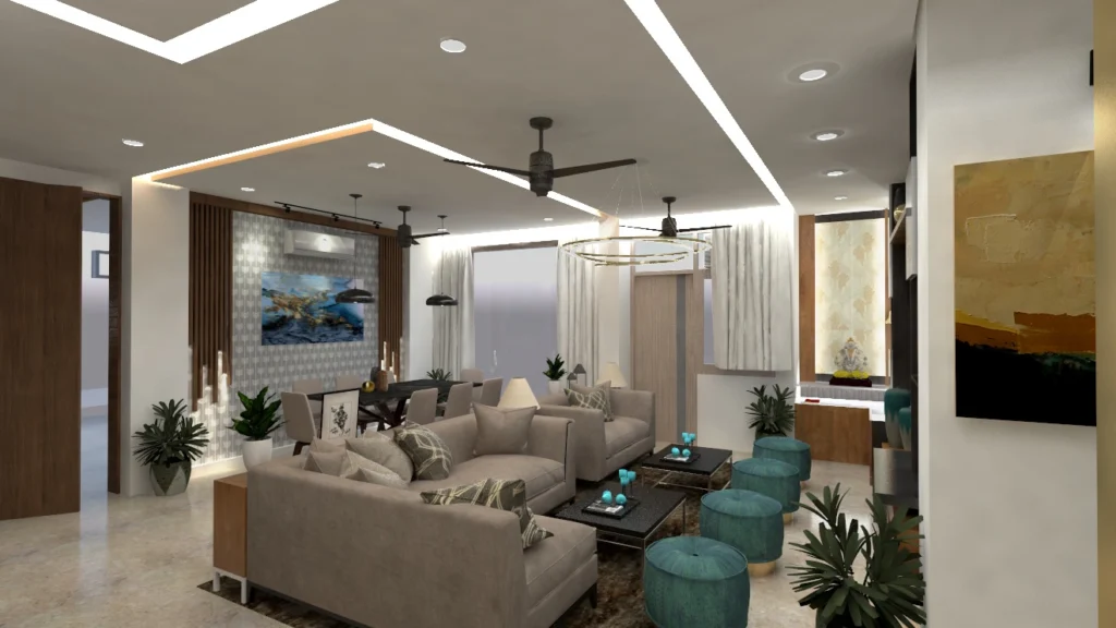 Contemporary living room seating by residential interior designers near me