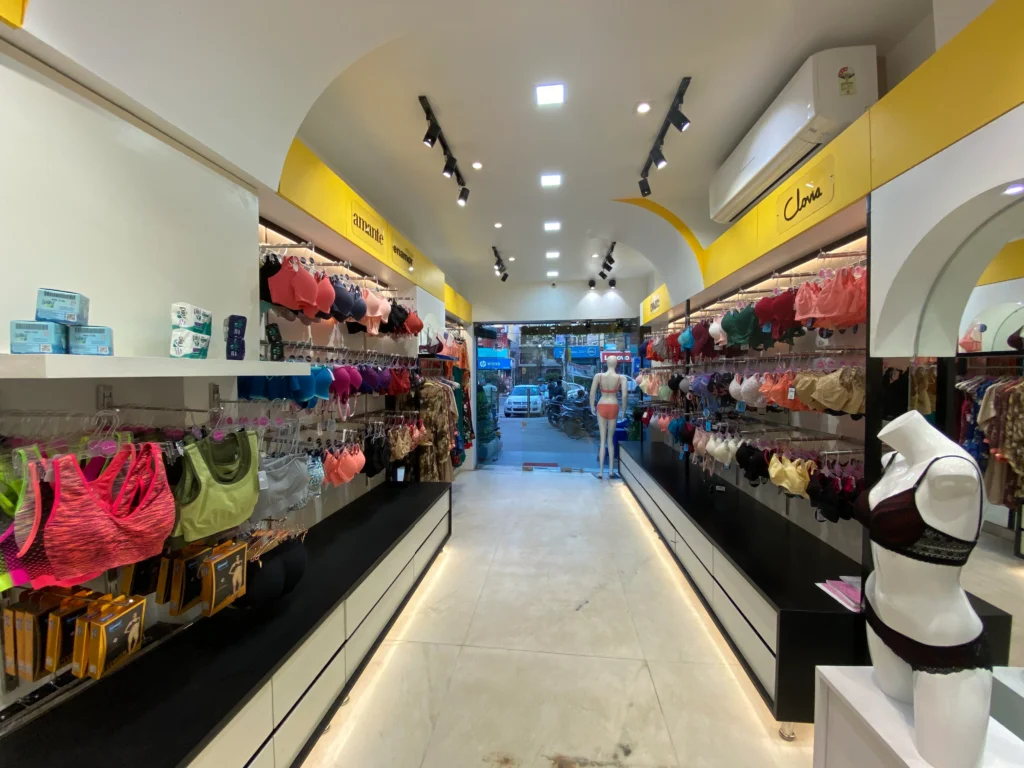 commercial boutique interior design with product merchandising