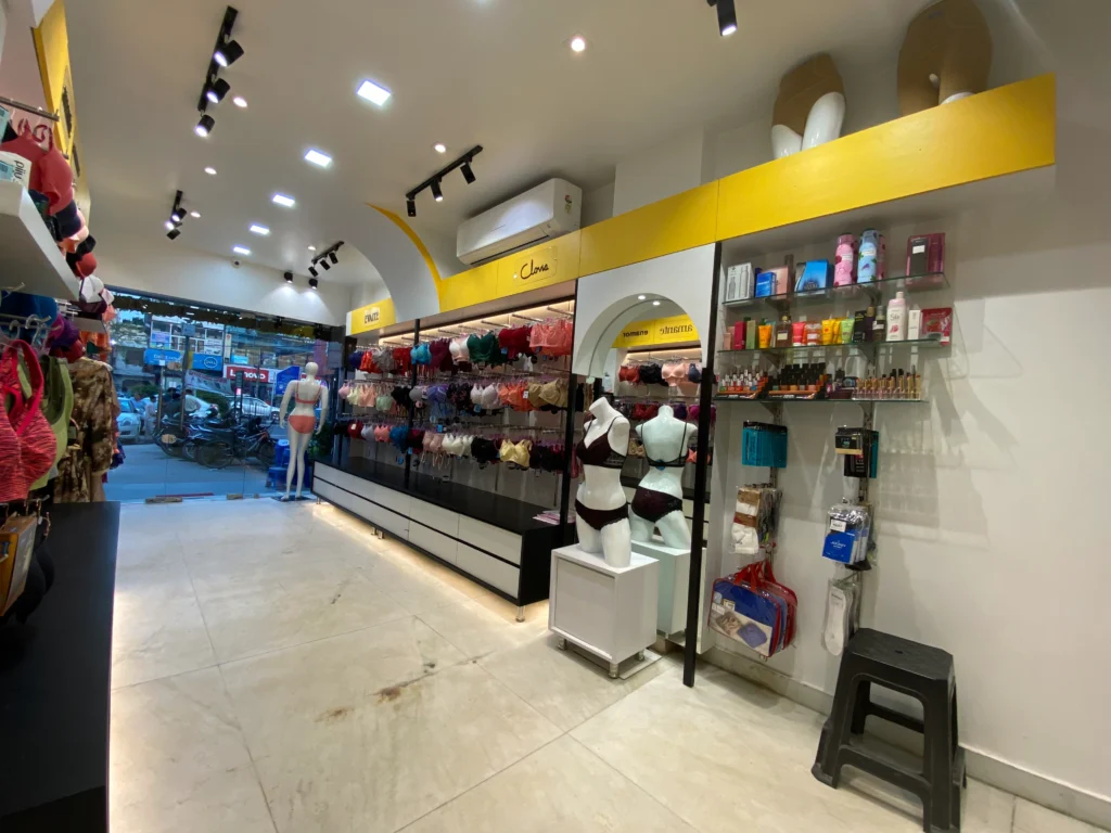 commercial store interior design with display counters