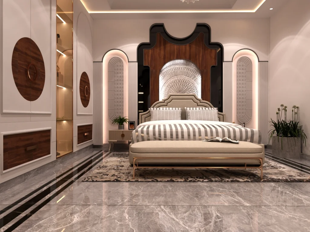 Luxury master bedroom interior design by Amartya Architects, best residential architects near me