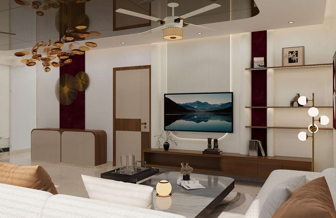 ### 🖼 Image Name **modern-living-room-interior-designer-company-near-me-amartya-architects.jpg** ### ✅ ALT Text Elegant modern living room interior with designer chandelier, custom TV unit, decorative wall panels and luxury furniture designed by **Amartya Architects**, a trusted **interior designer company in rohini** specializing in premium home interior design and contemporary living spaces.