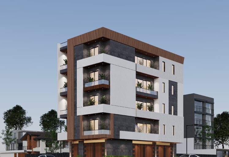 Contemporary multi-storey villa with clean façade, balconies, and modern materials designed by Amartya Architects, expert house architects and villa architect specializing in luxury residential design.